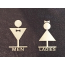 不銹鋼洗手間廁所標示牌訂製 男/女 (y15063 藝術招牌設計 鐵雕招牌系列)